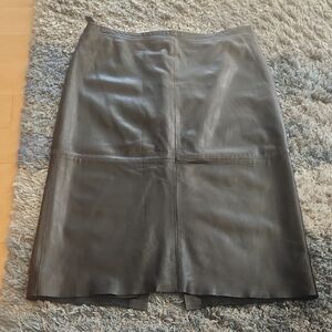 Banana Republic Black Leather Pencil Skirt
